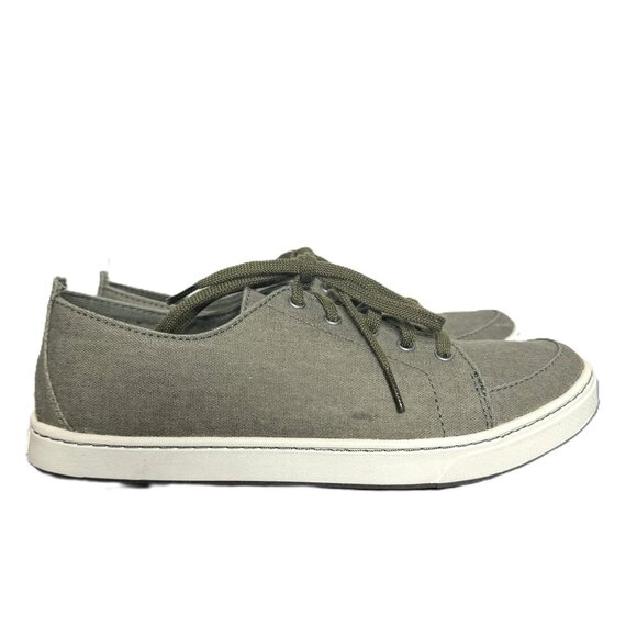 LL Bean Women's Olive Gray Canvas "Campside" Oxford Lace-Up Shoe, Size 9 - Picture 3 of 6